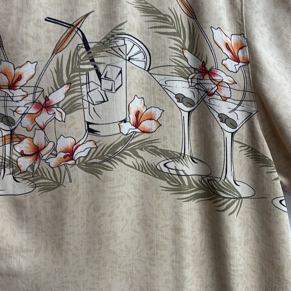 Island Republic Men's Hawaiian Shirt Button Down 100% Silk Short Sleeve Size XL - Picture 3 of 14
